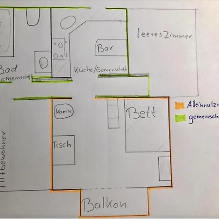 Daire Zentrales Wg-zimmer 1 Ravensburg, Balkon, Kamin