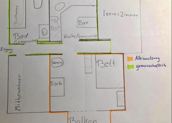 Apartament Zentrales Wg-zimmer 1 Ravensburg, Balkon, Kamin